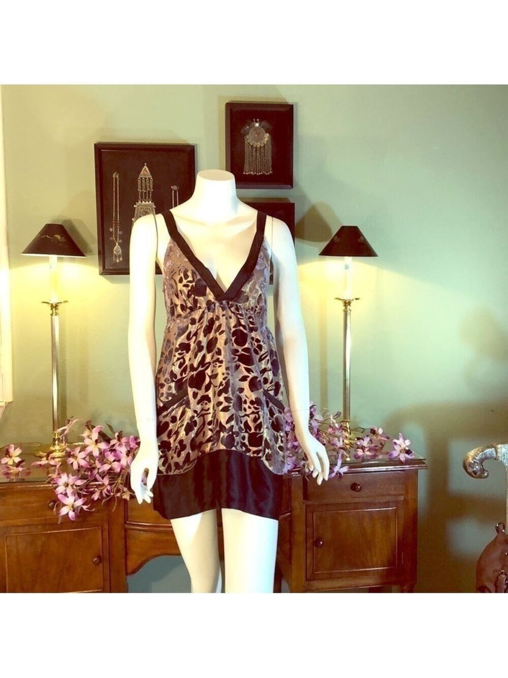 EUC-ANTHROPOLOGIE Hale Bob Shimmery Velvet Dress